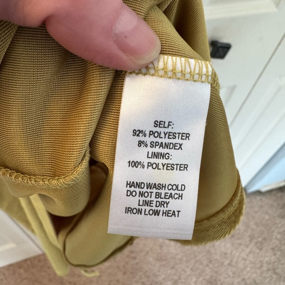 NWT Lulu's Velvet Bodycon Wrap Dress, Mustard Yellow, Size M - Picture 11 of 13